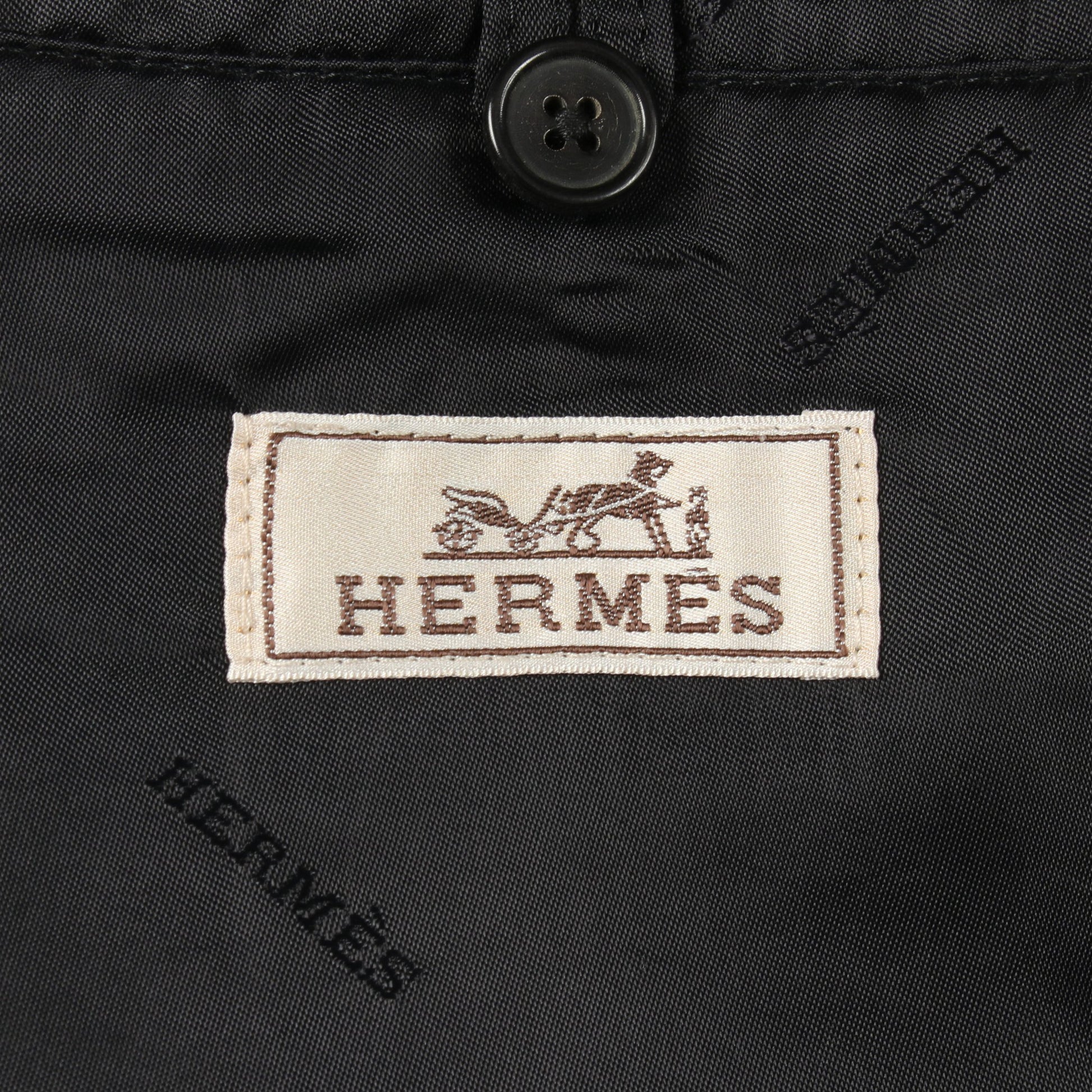 グレンチェック ステンカラーコート ナイロン ブラック エルメス アウター HERMES