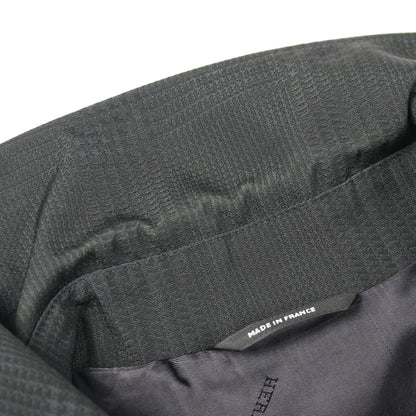 グレンチェック ステンカラーコート ナイロン ブラック エルメス アウター HERMES