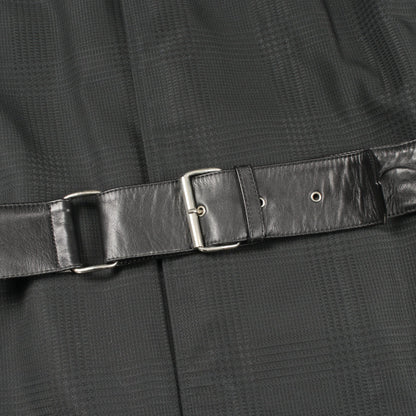グレンチェック ステンカラーコート ナイロン ブラック エルメス アウター HERMES