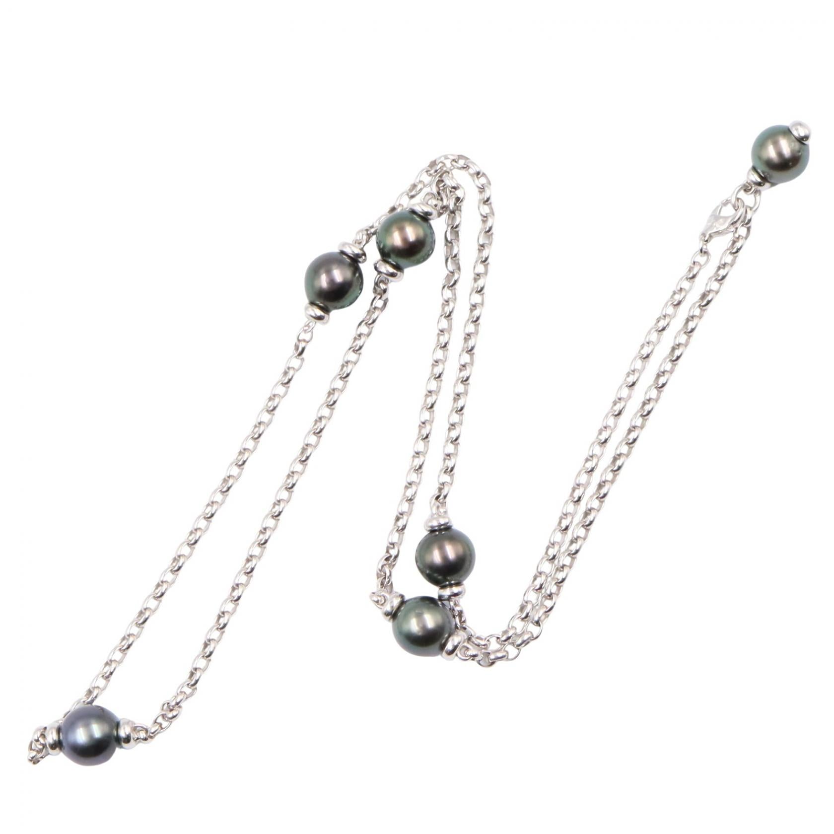 ブラックパール ネックレス ネックレス K18WG ブラックパール ホワイトゴールド ブラック ミキモト アクセサリー MIKIMOTO