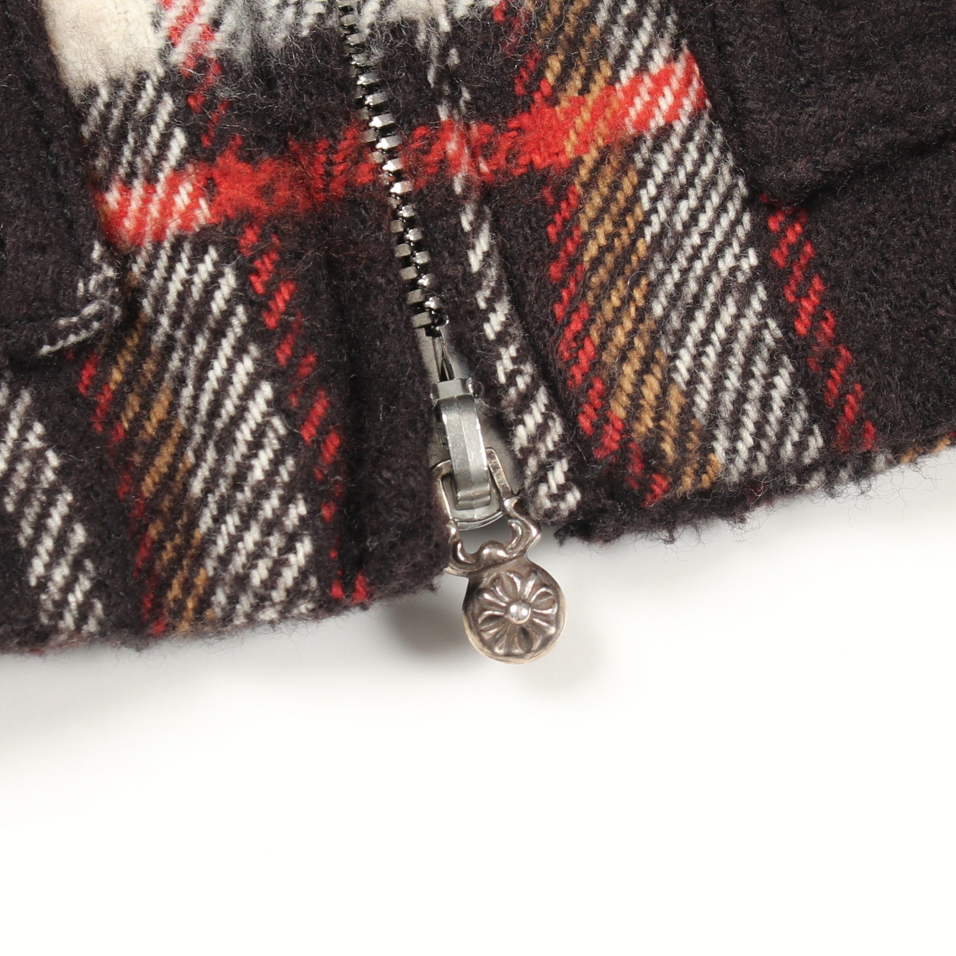 フランネル チェック ジップアップ ジャケット コットン ダークブラウン クロムハーツ アウター Chrome Hearts