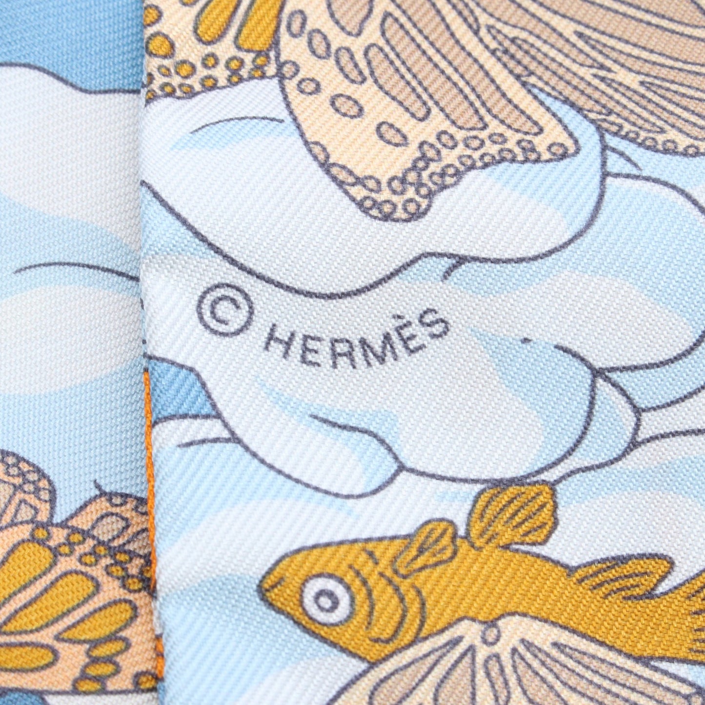 ツイリー Sur Mon Nuage リボン スカーフ シルク オフホワイト ブルー マルチカラー エルメス 財布・小物 HERMES