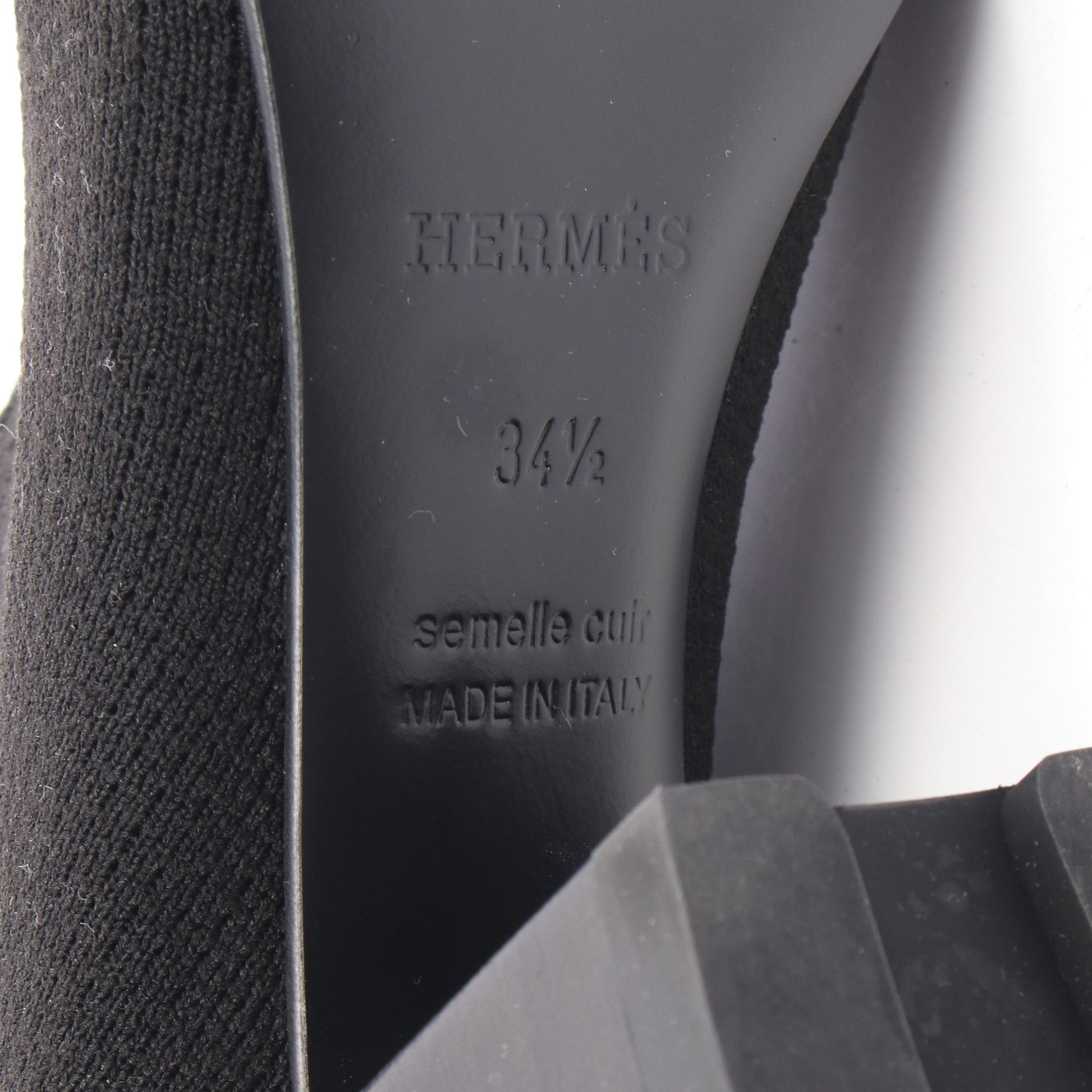 ヴォルヴェール60 ブーツ ニットファブリック レザー ブラック エルメス シューズ HERMES