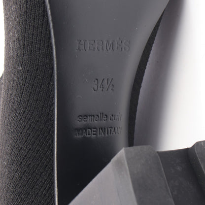 ヴォルヴェール60 ブーツ ニットファブリック レザー ブラック エルメス シューズ HERMES