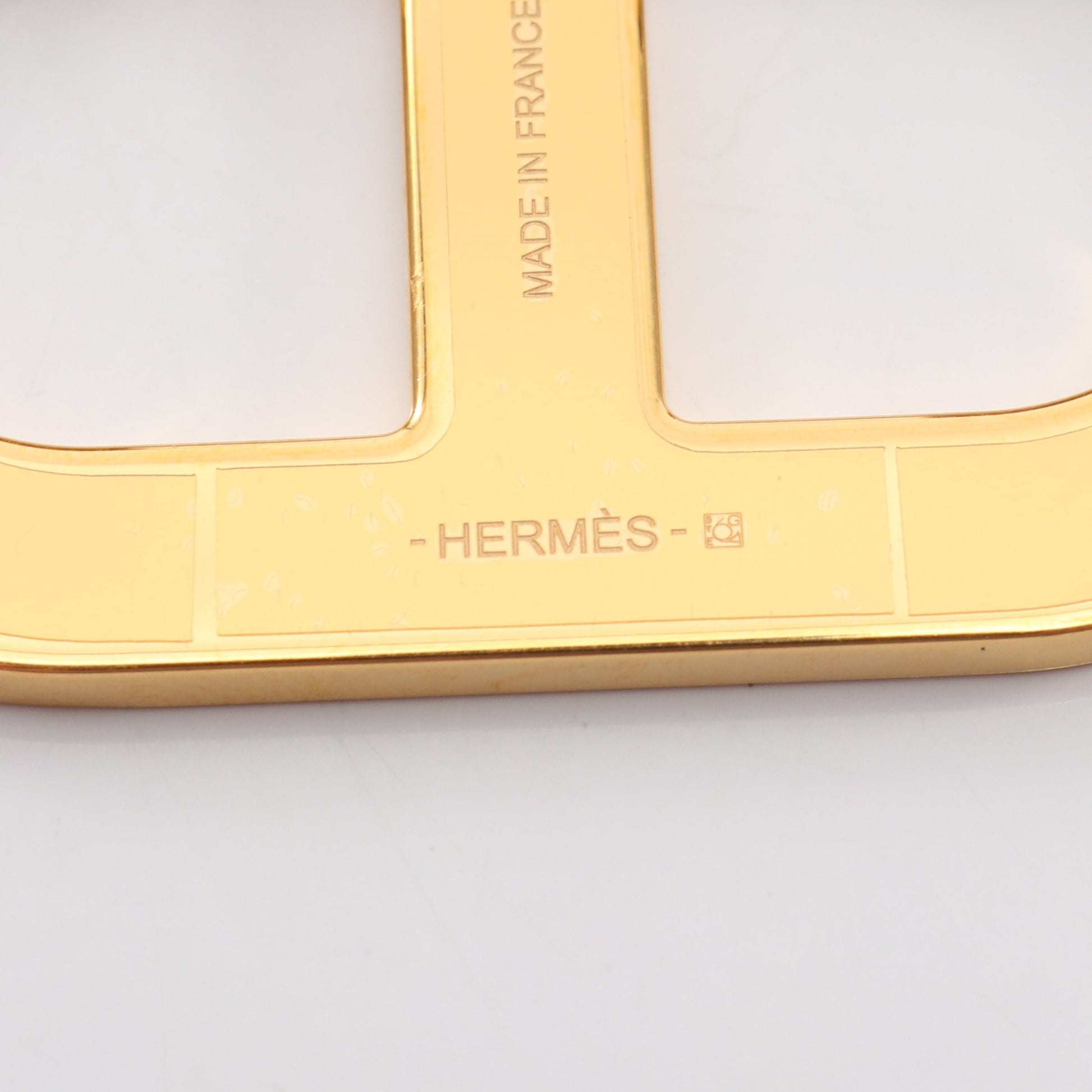 シェーヌダンクル ブローチ GP ヴォーエプソン ゴールド ブラウン エルメス アクセサリー HERMES