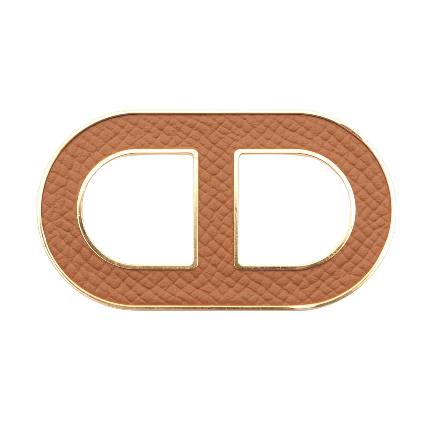 シェーヌダンクル ブローチ GP ヴォーエプソン ゴールド ブラウン エルメス アクセサリー HERMES
