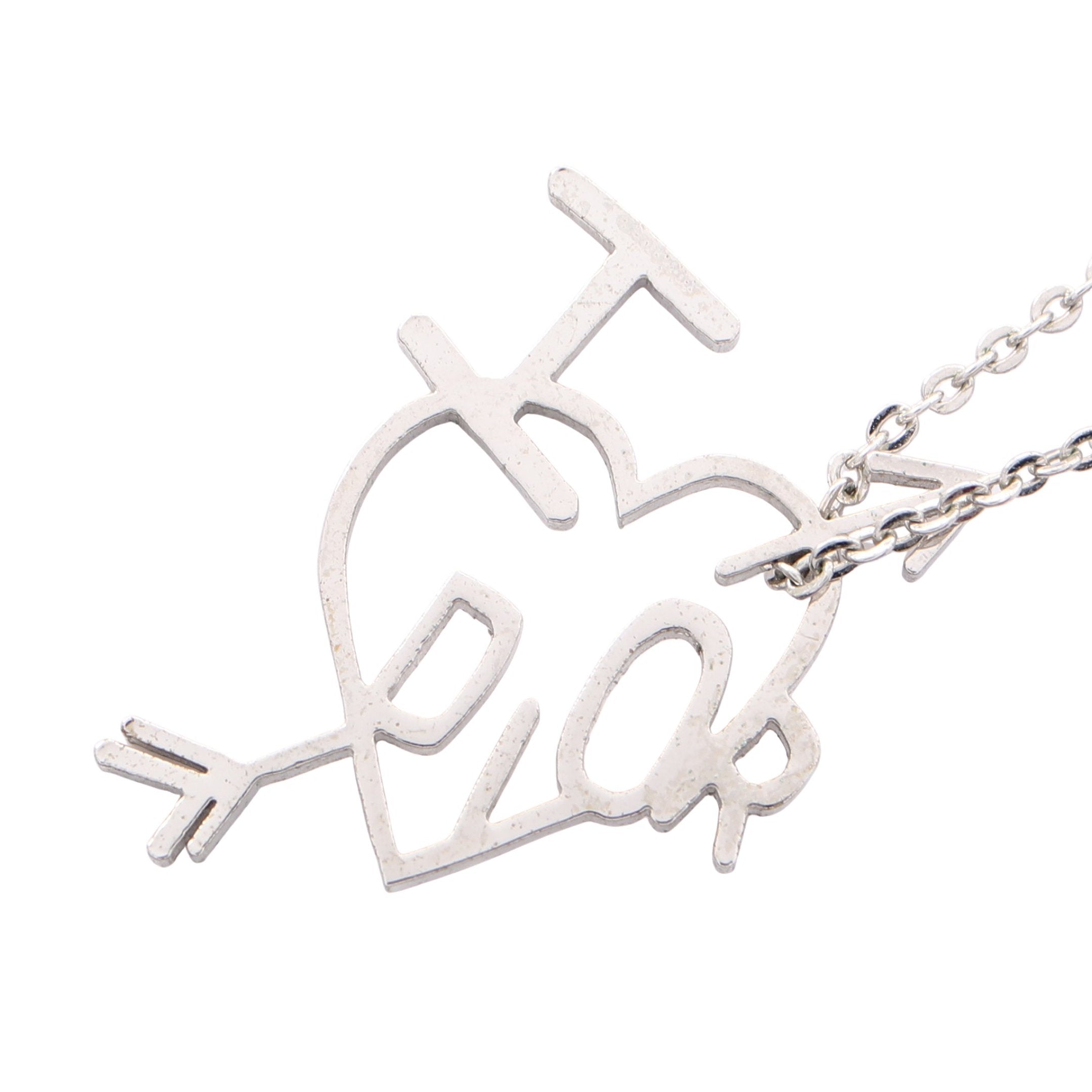 ハート アロー I LOVE DIOR ネックレス シルバー クリスチャン