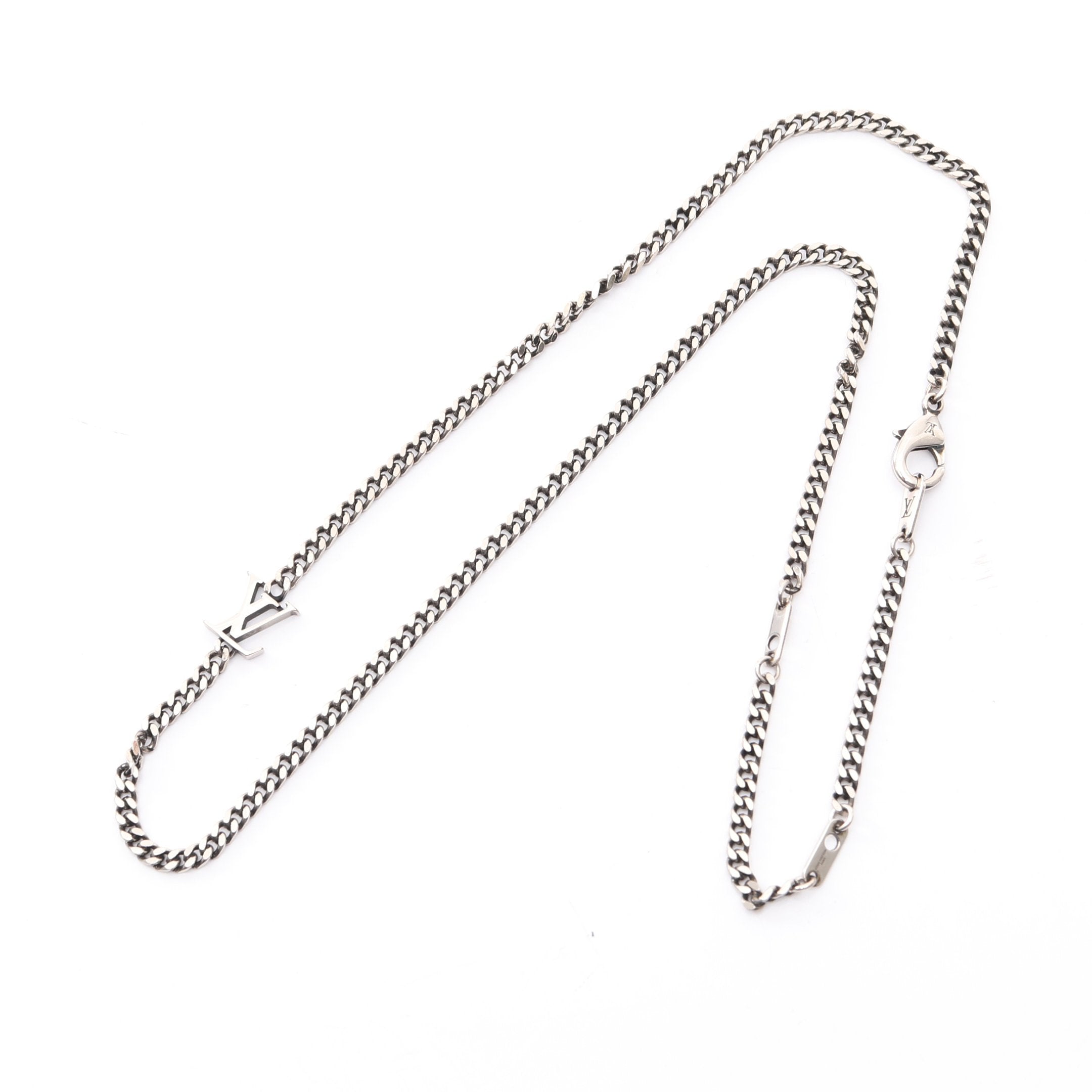Louis Vuitton シルバーチェーンネックレス LVユアーズ チェーン ネックレス シルバー ルイヴィトン – RECLO