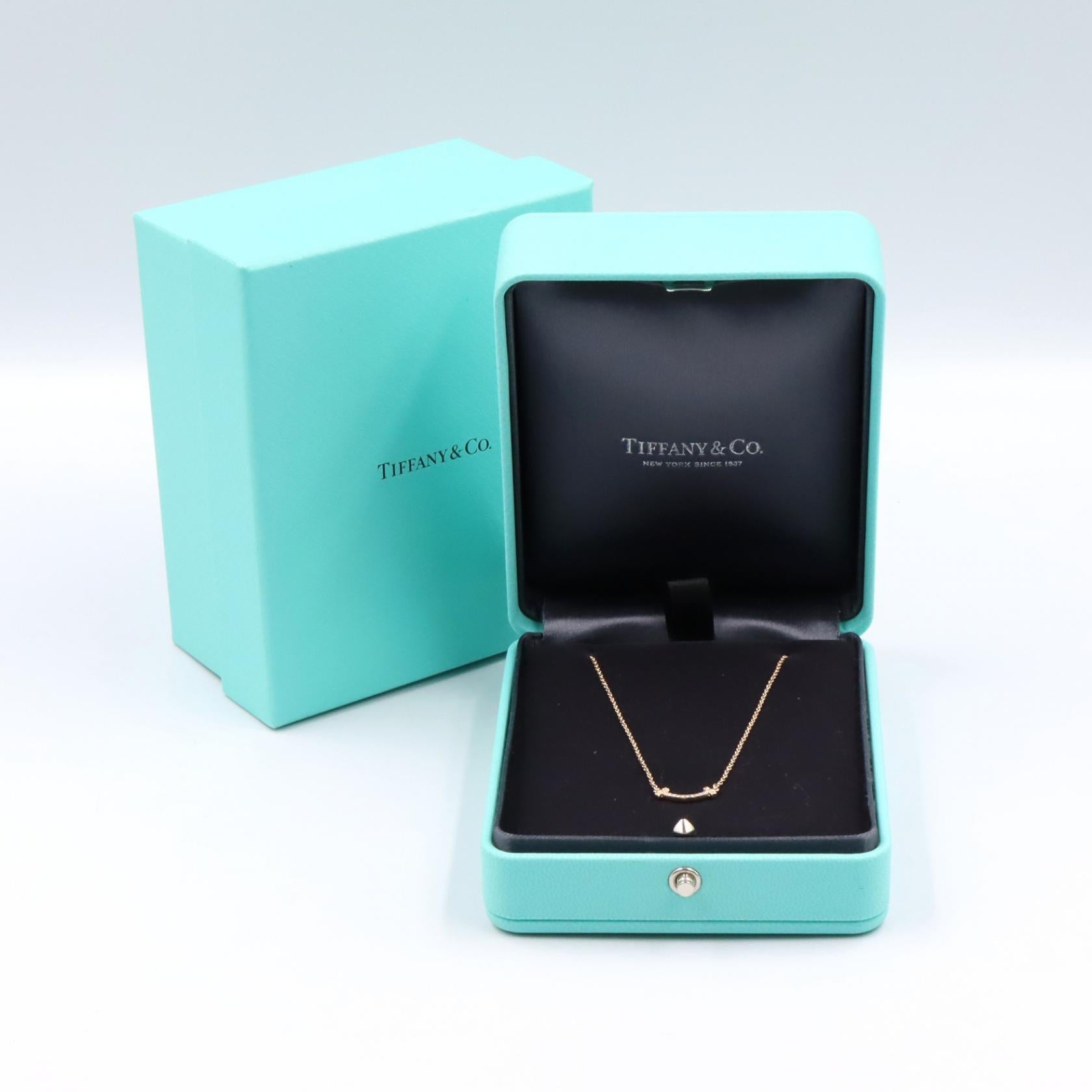 Tスマイル ダイヤ ネックレス ミニ ネックレス K18PG ダイヤモンド ピンクゴールド クリア ティファニー アクセサリー TIFFANY & Co.