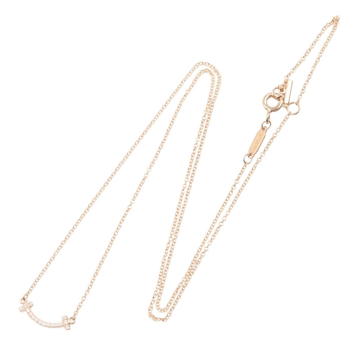 Tスマイル ダイヤ ネックレス ミニ ネックレス K18PG ダイヤモンド ピンクゴールド クリア ティファニー アクセサリー TIFFANY & Co.