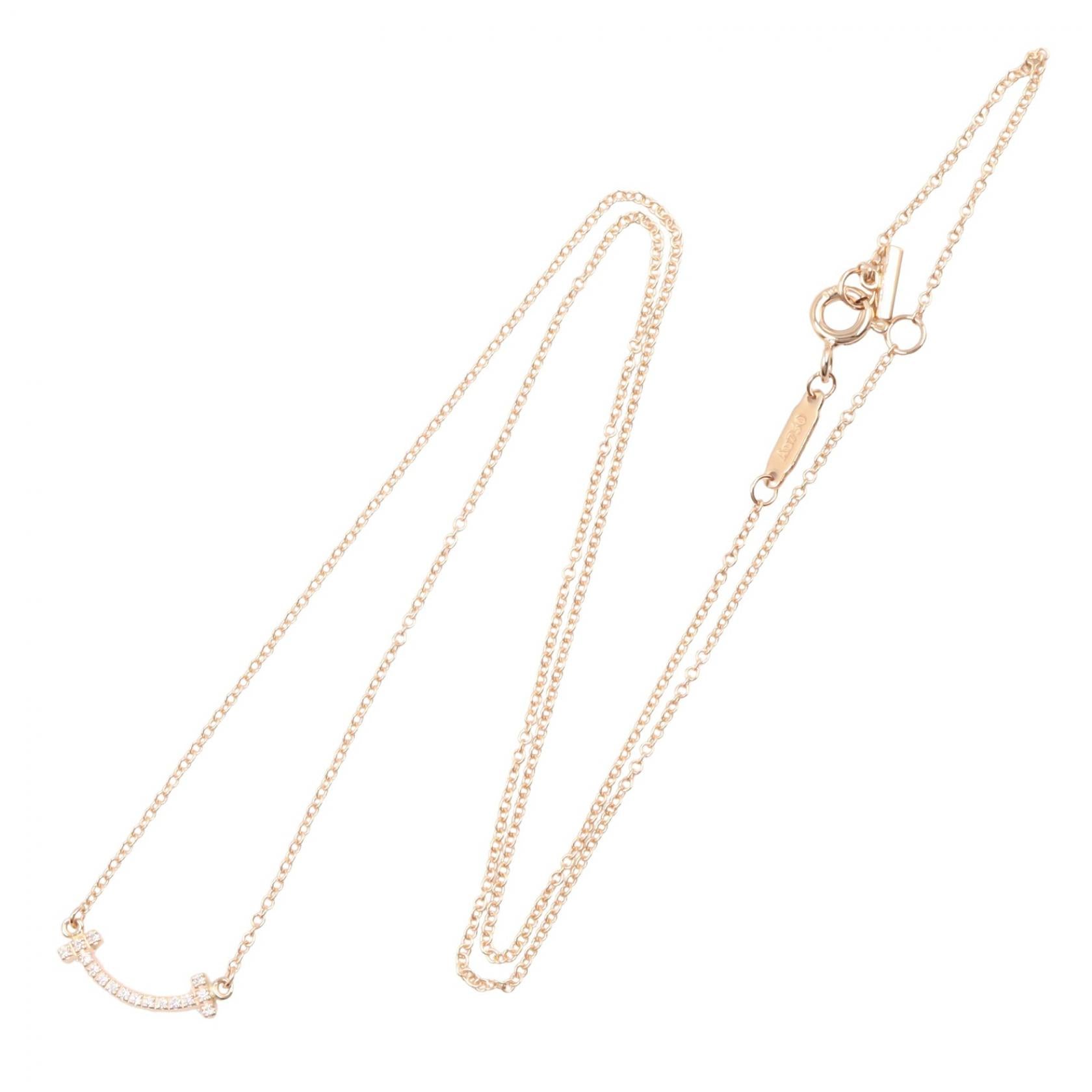 Tスマイル ダイヤ ネックレス ミニ ネックレス K18PG ダイヤモンド ピンクゴールド クリア ティファニー アクセサリー TIFFANY & Co.