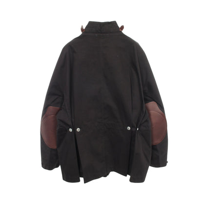 DIOR × Stone Island ジャケット コットン ブラック エルボーパッチ ディオール アウター DIOR