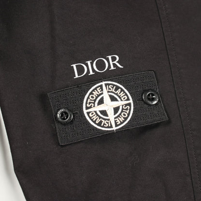 DIOR × Stone Island ジャケット コットン ブラック エルボーパッチ ディオール アウター DIOR