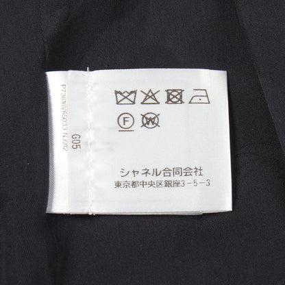 ココマークボタン ワンピース チェック ウール ネイビー グレー シャネル ワンピース CHANEL