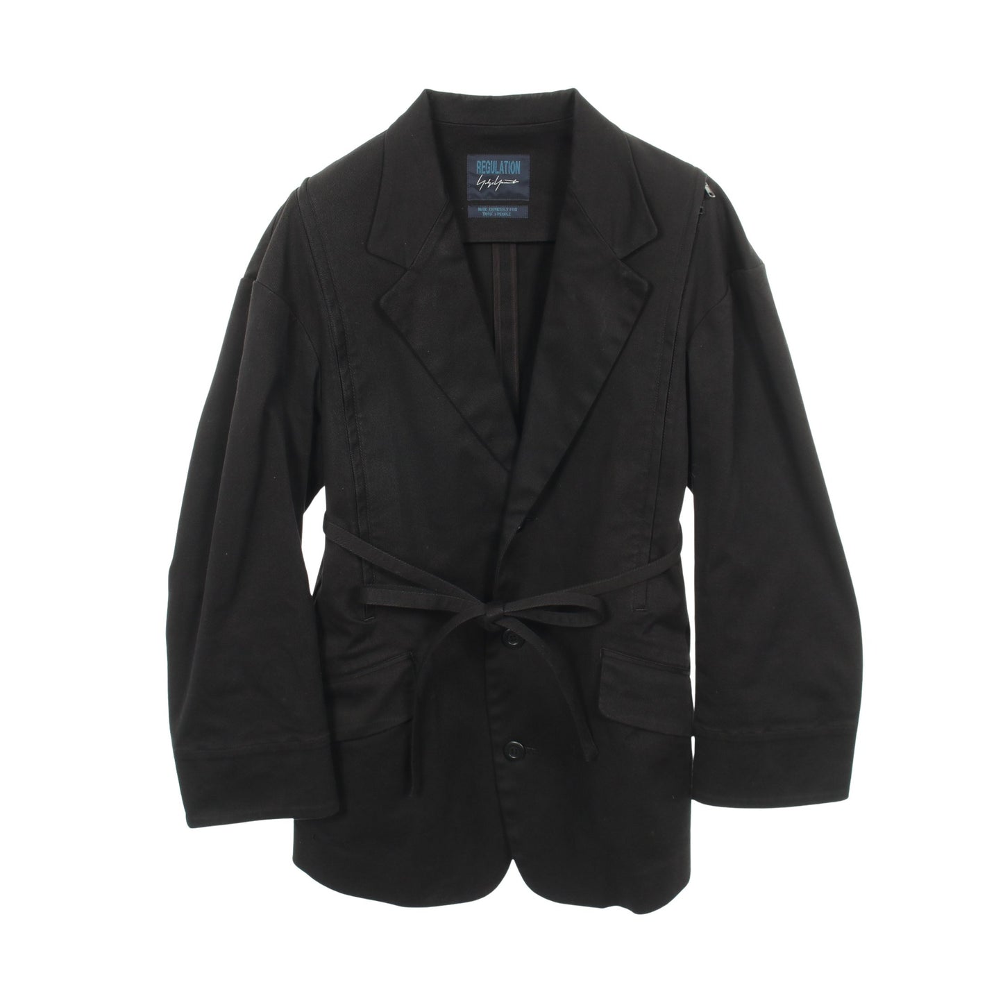 オーバーサイズ テーラードジャケット コットン ブラック レギュレーション ヨウジヤマモト アウター REGULATION Yohji Yamamoto