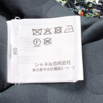 ココマークボタン ツイード ジャケット スパンコール ナイロン マルチカラー シャネル アウター CHANEL