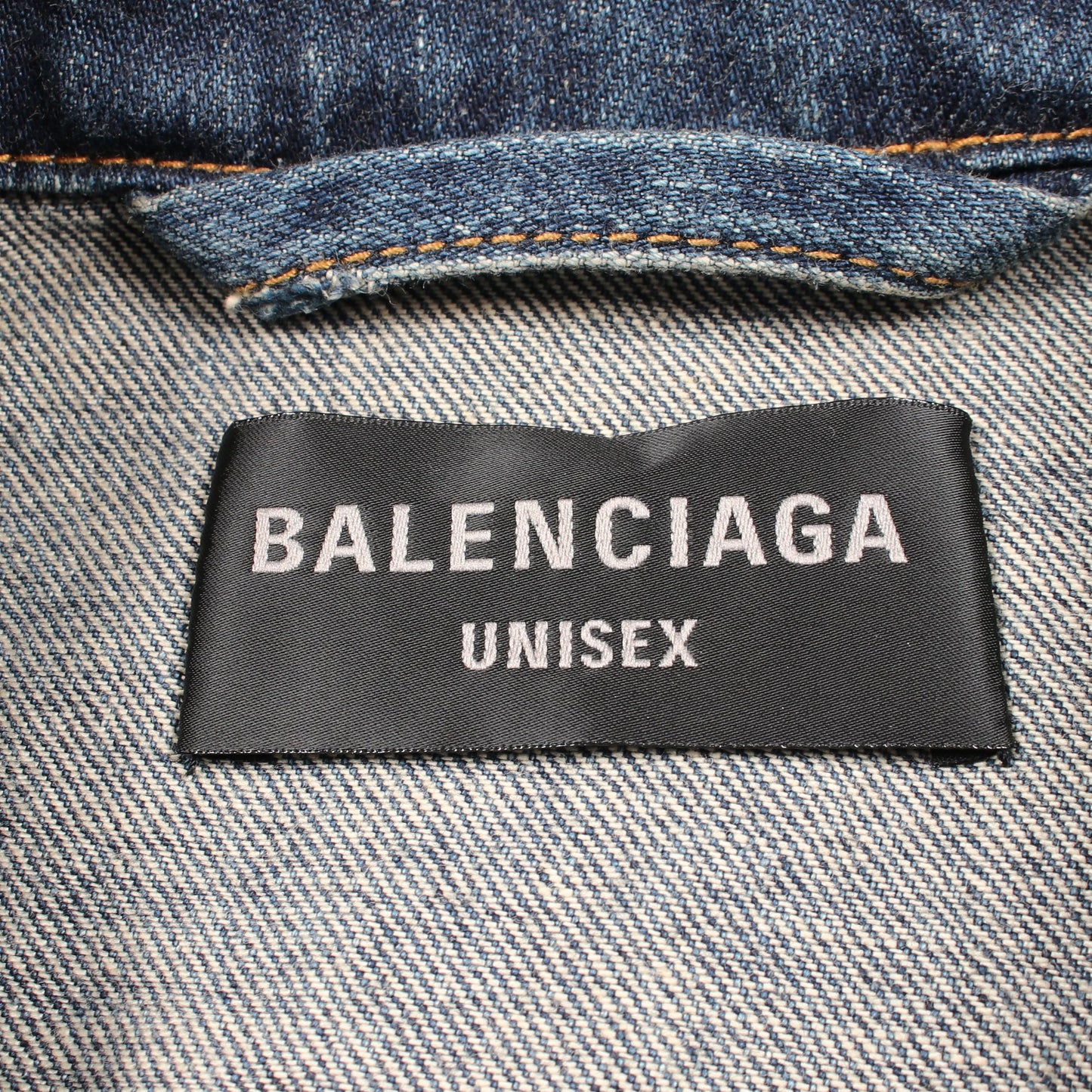 デニムジャケット コットン インディゴブルー ダメージ加工 バレンシアガ アウター BALENCIAGA