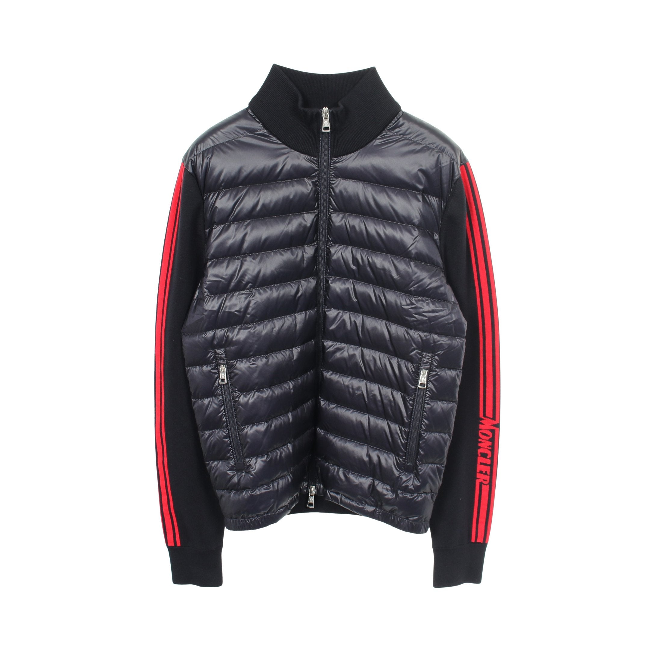 MONCLER ナイロンジャケット ダウンジャケット ナイロン コットン ネイビー レッド 切替