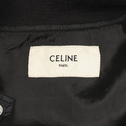 テディジャケット ブルゾン バックロゴ ナイロン ブラック オフホワイト セリーヌ アウター CELINE