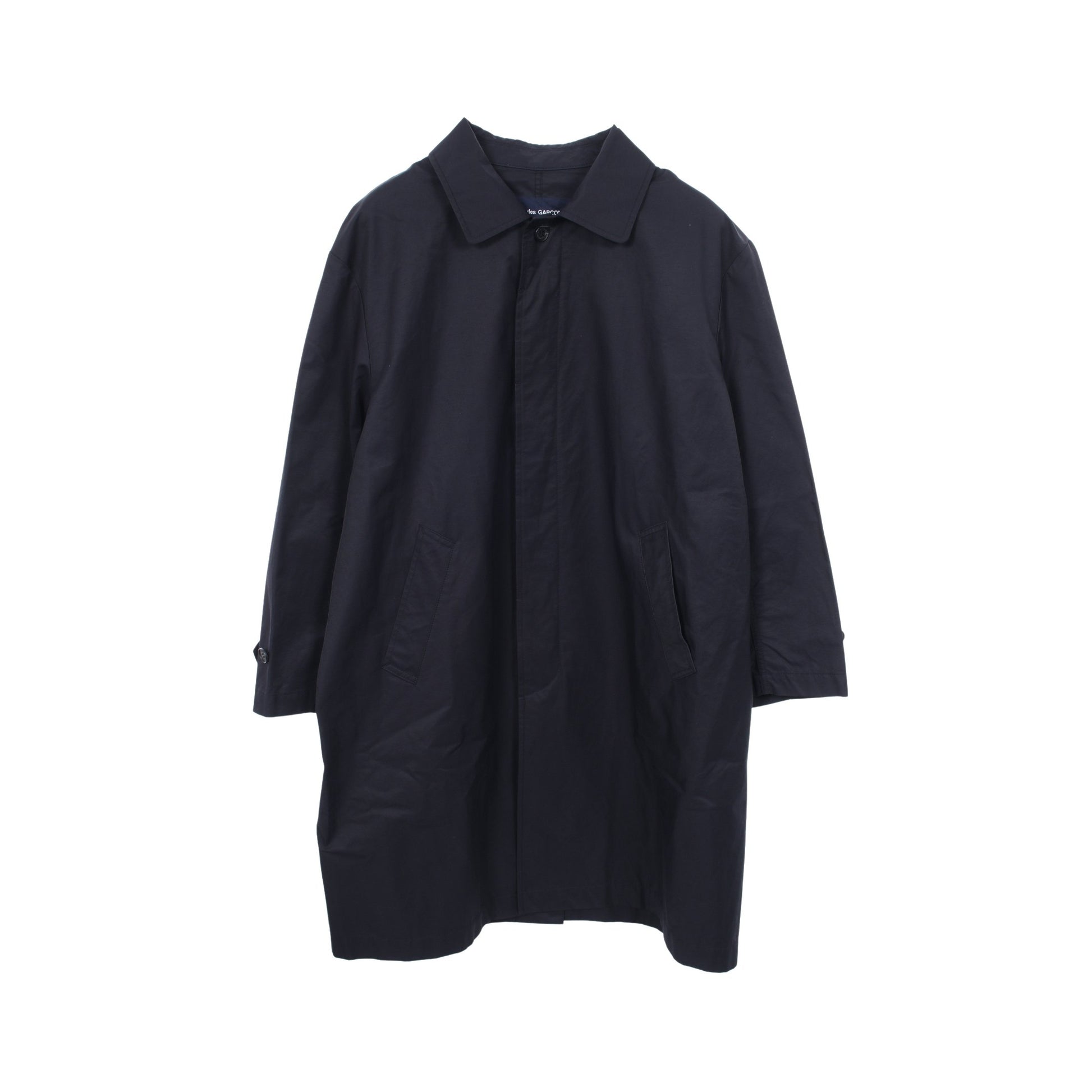 ギャバコート ステンカラーコート コットン ナイロン ダークネイビー コムデギャルソンオム アウター COMME des GARCONS HOMME