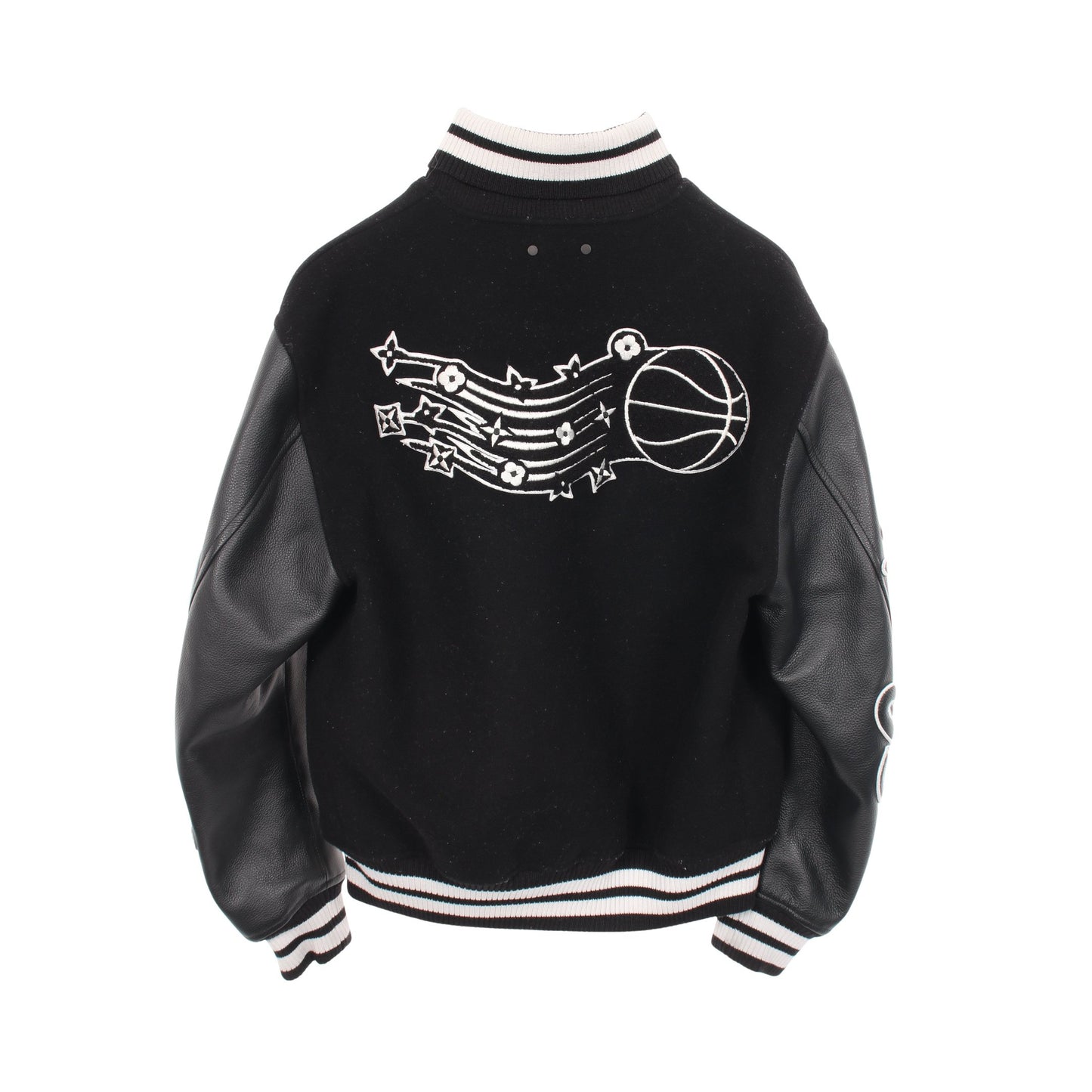 LOUIS VUITTON × NBA バスケットボール ブルゾン ボンバージャケット レザー ウール ブラック ホワイト ルイヴィトン アウター LOUIS VUITTON