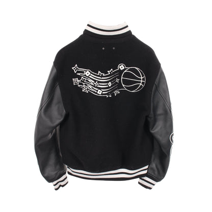 LOUIS VUITTON × NBA バスケットボール ブルゾン ボンバージャケット レザー ウール ブラック ホワイト ルイヴィトン アウター LOUIS VUITTON