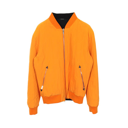 ブルゾン ボンバージャケット ナイロン ネイビー オレンジ リバーシブル エルメス
