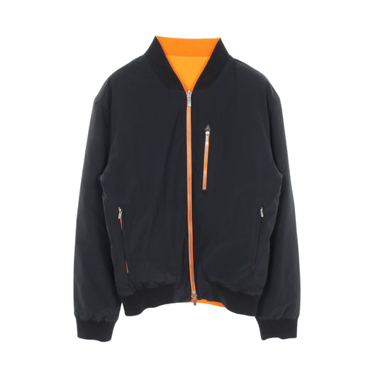 ブルゾン ボンバージャケット ナイロン ネイビー オレンジ リバーシブル エルメス