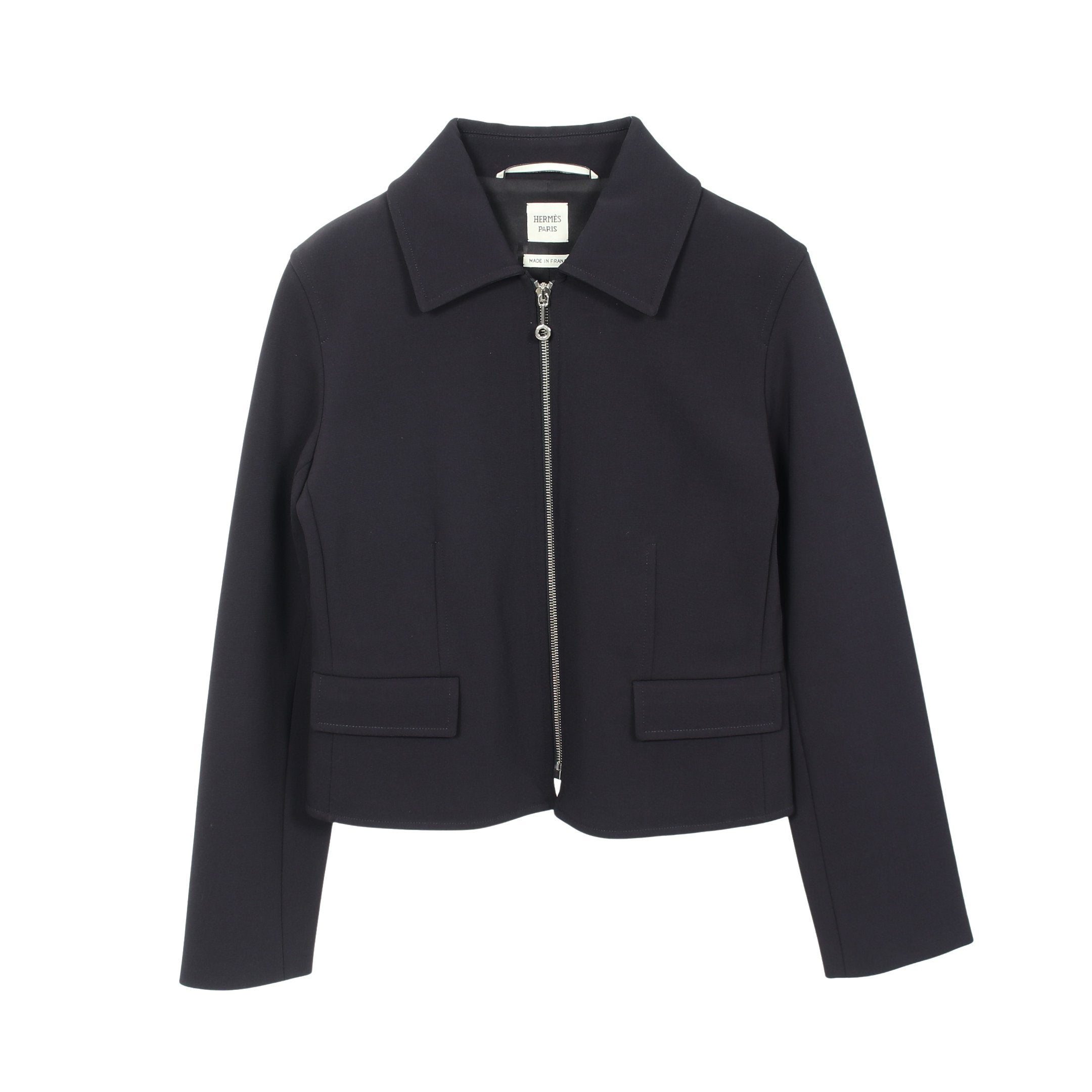 マイクロジップ ジャケット レーヨン ネイビー エルメス – RECLO