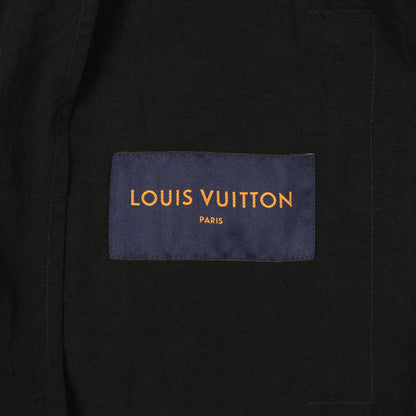 パッチワーク ロゴ ブルゾン ジャケット ナイロン ブラック マルチカラー フード付き ルイヴィトン アウター LOUIS VUITTON