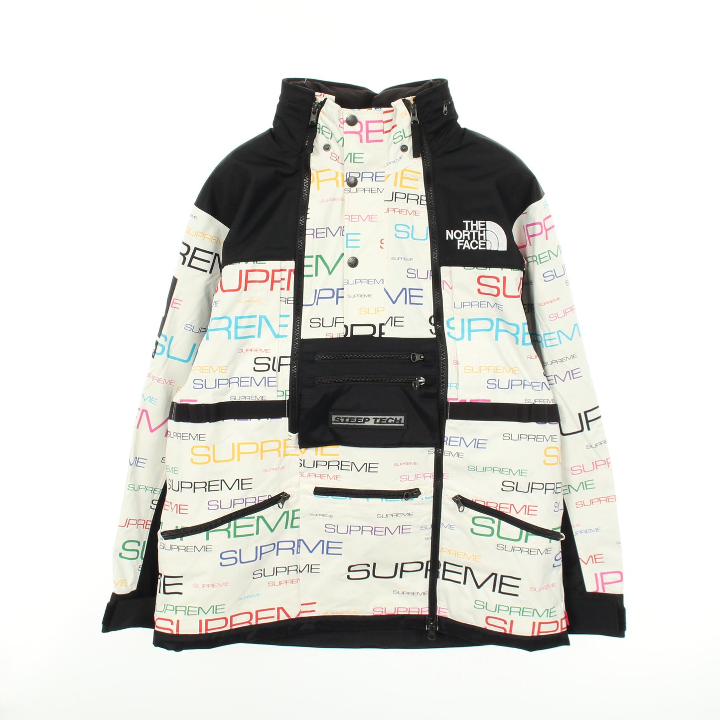 Supreme × THE NORTH FACE 21AW Steep Tech Apogee Jacket マウンテンパーカー ナイロン ホワイト ブラック マルチカラー フード付き シュプリーム アウター Supreme