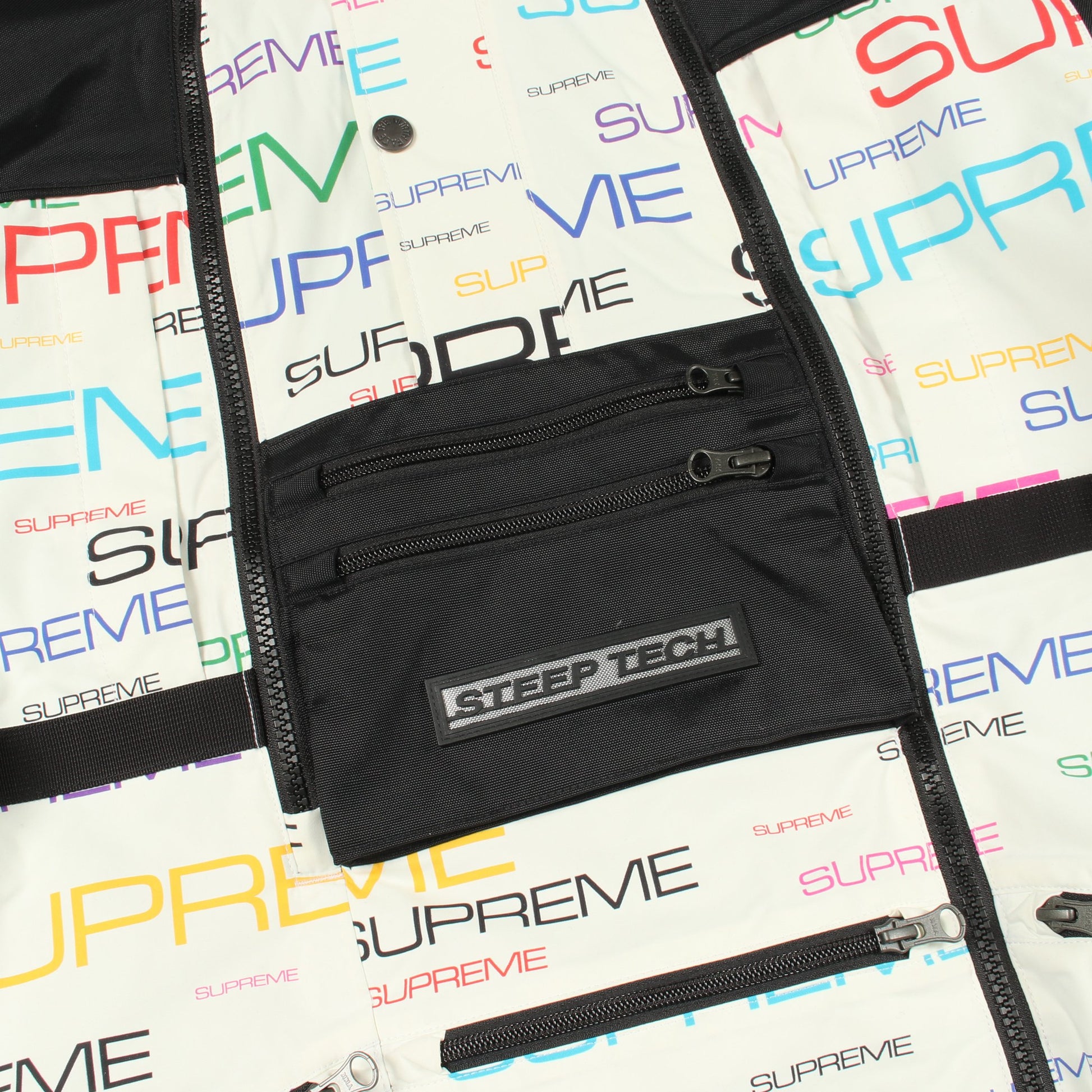 Supreme × THE NORTH FACE 21AW Steep Tech Apogee Jacket マウンテンパーカー ナイロン ホワイト ブラック マルチカラー フード付き シュプリーム アウター Supreme