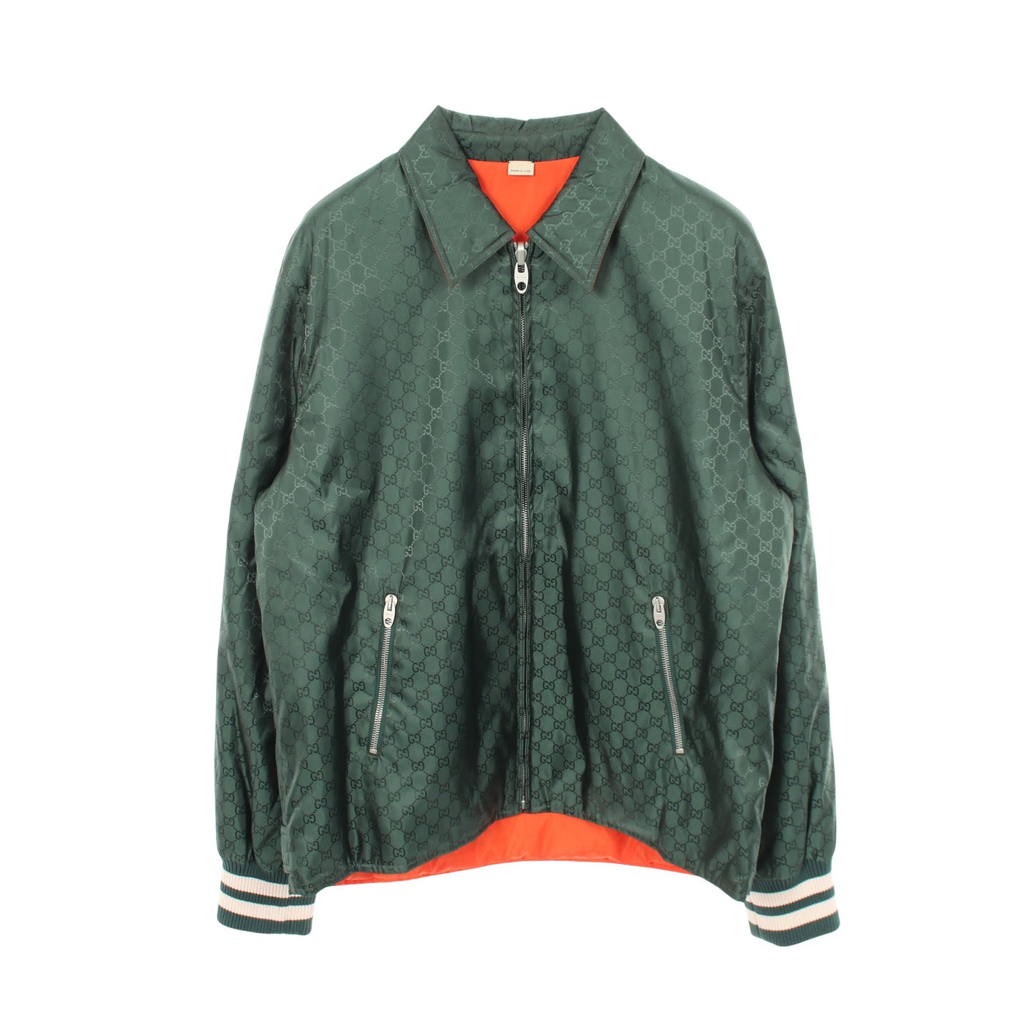 GGナイロン ジャケット ナイロン ダークグリーン オレンジ リバーシブル グッチ