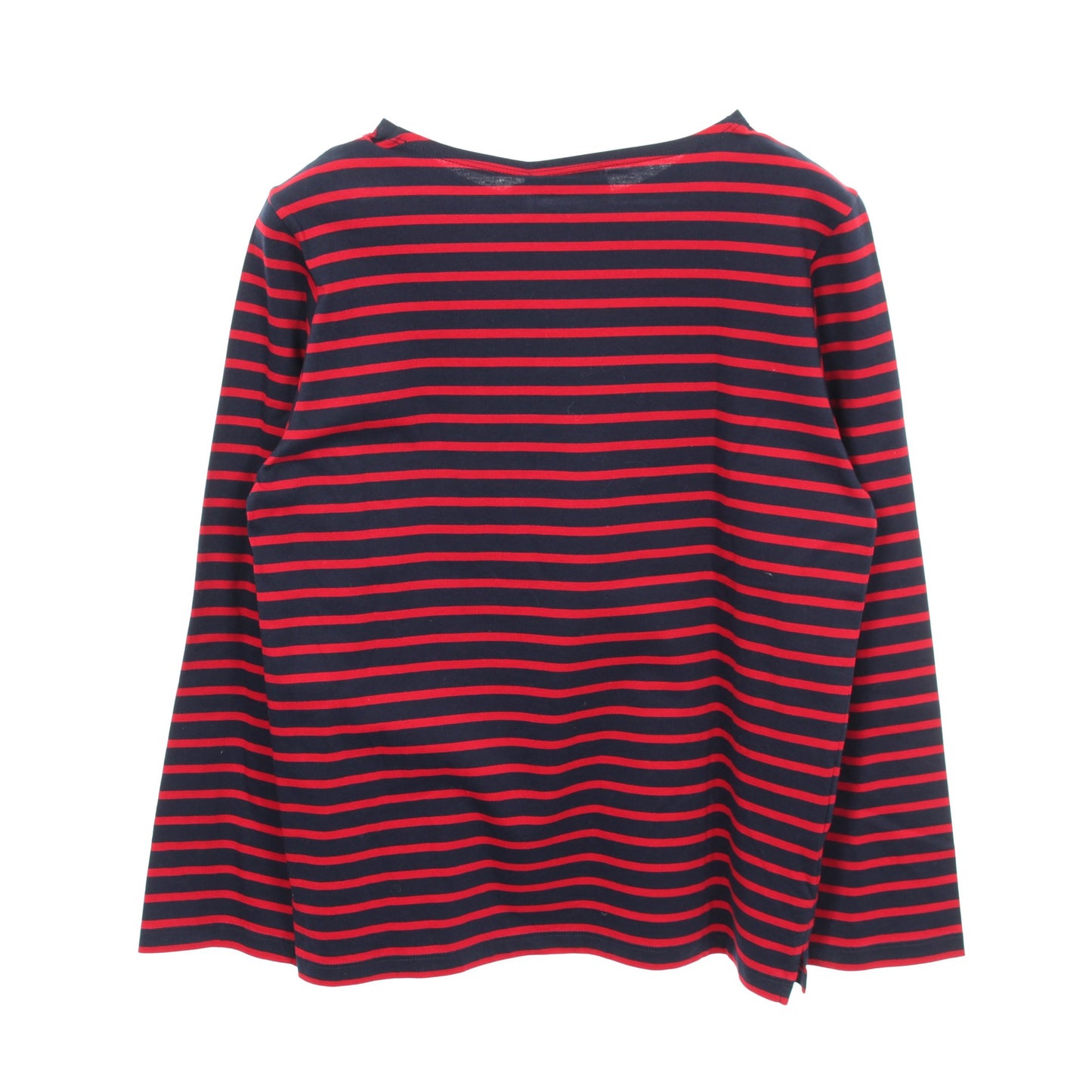 トライアングルロゴ 長袖Tシャツ クルーネック ボーダー コットン ネイビー レッド プラダ トップス PRADA