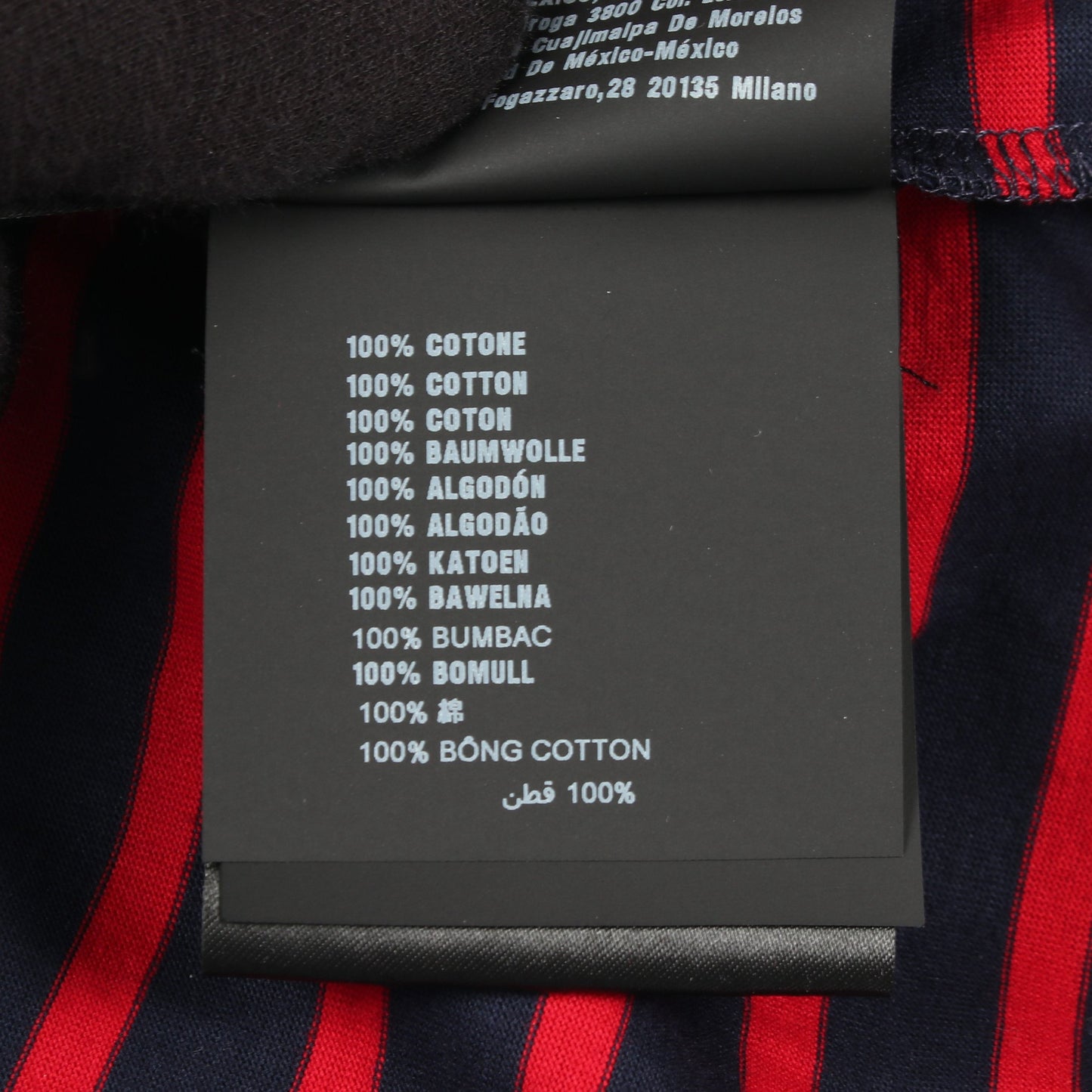トライアングルロゴ 長袖Tシャツ クルーネック ボーダー コットン ネイビー レッド プラダ トップス PRADA