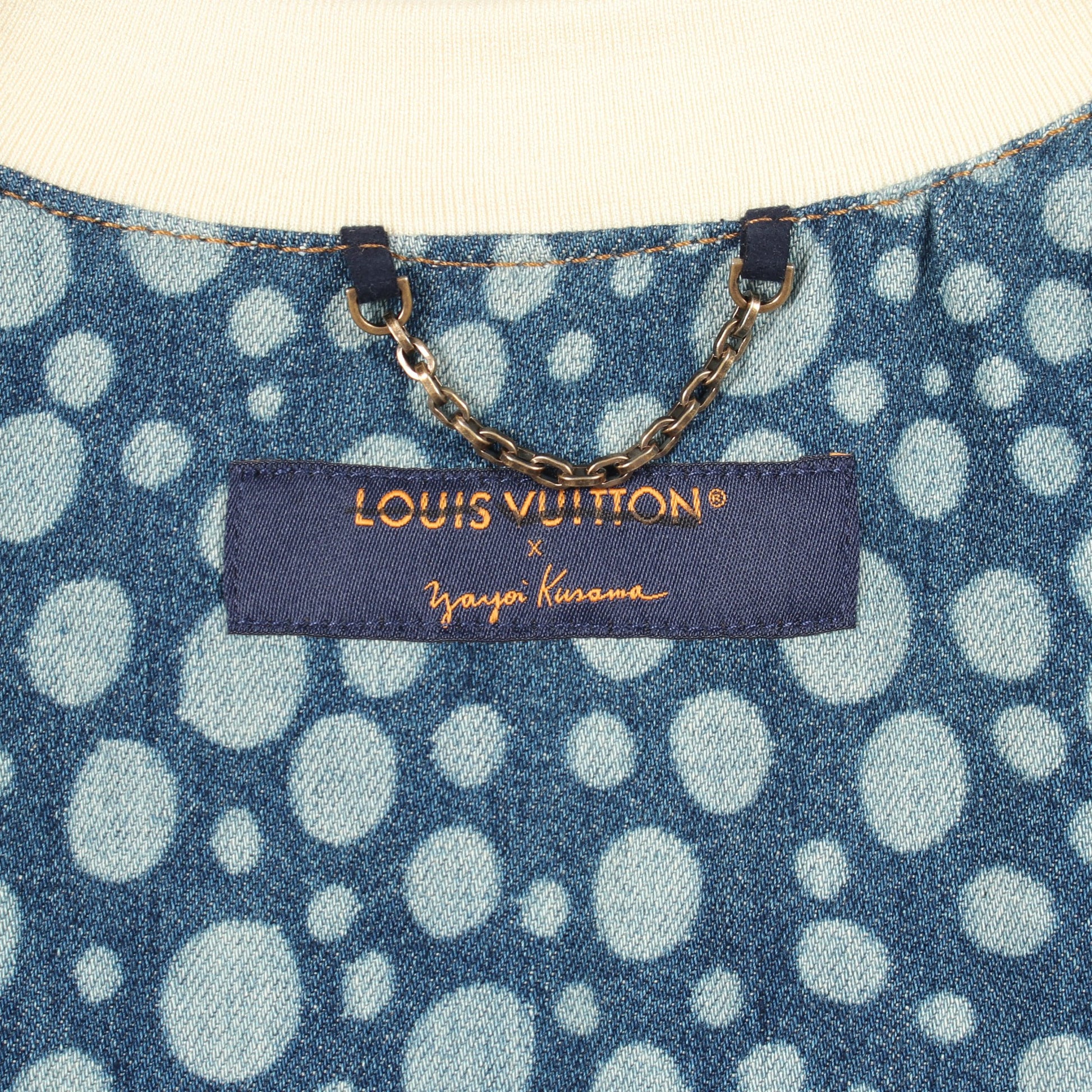 LOUIS VUITTON × yayoi kusama インフィニティドット ベースボールシャツ デニムシャツ 半袖 コットン ブルー ルイヴィトン トップス LOUIS VUITTON