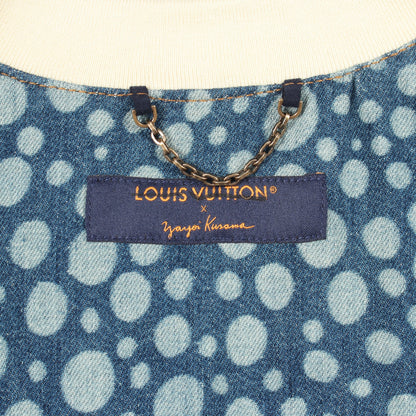 LOUIS VUITTON × yayoi kusama インフィニティドット ベースボールシャツ デニムシャツ 半袖 コットン ブルー ルイヴィトン トップス LOUIS VUITTON