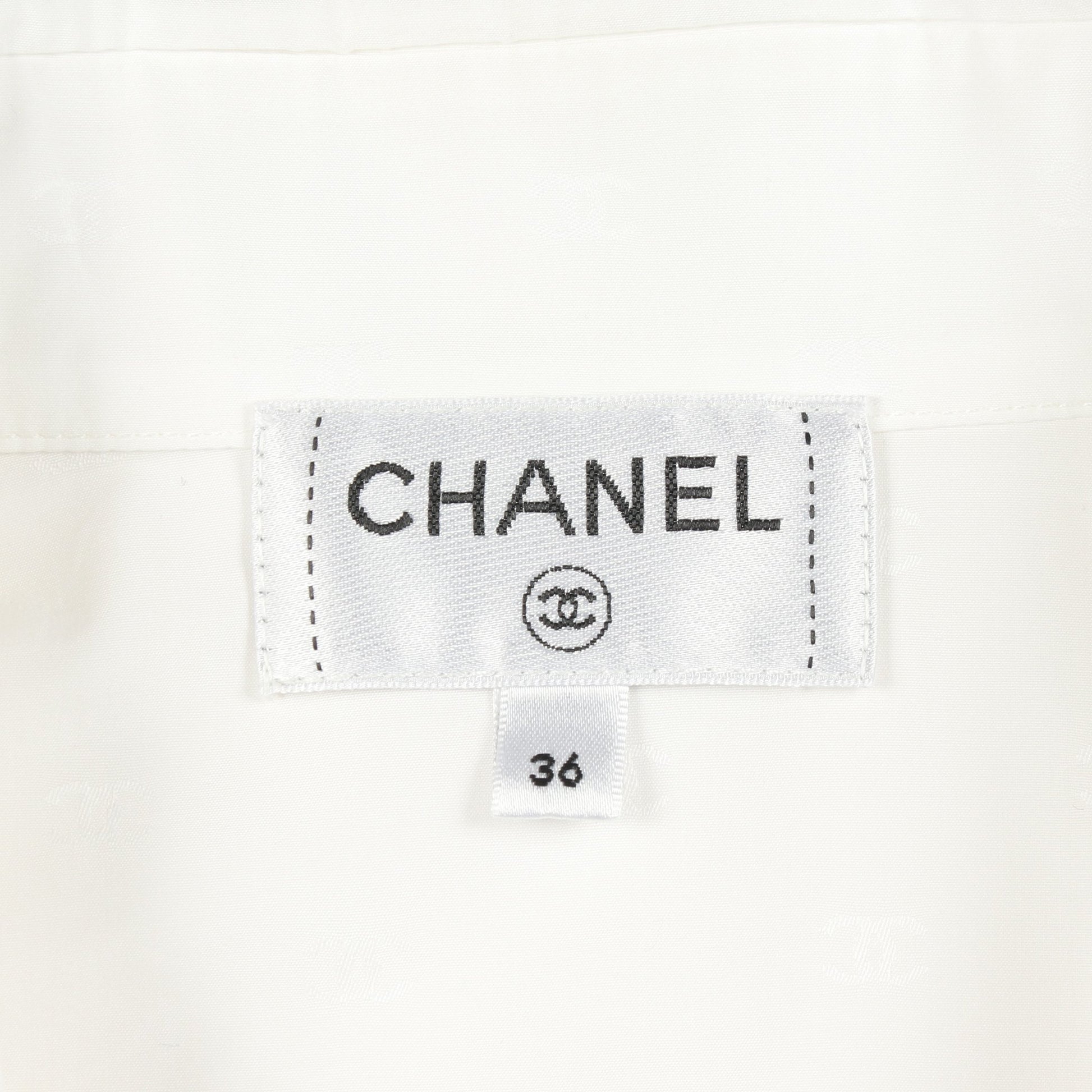 ココマーク シャツ ブラウス パフスリーブ 半袖 コットン ホワイト シャネル トップス CHANEL