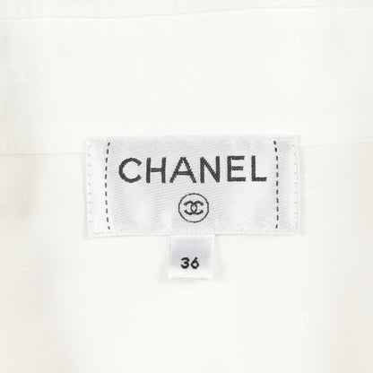 ココマーク シャツ ブラウス パフスリーブ 半袖 コットン ホワイト シャネル トップス CHANEL