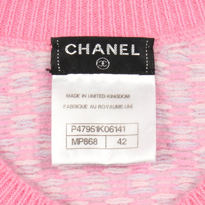 ココマークボタン カーディガン カシミヤ ピンク ライトブルー シャネル トップス CHANEL