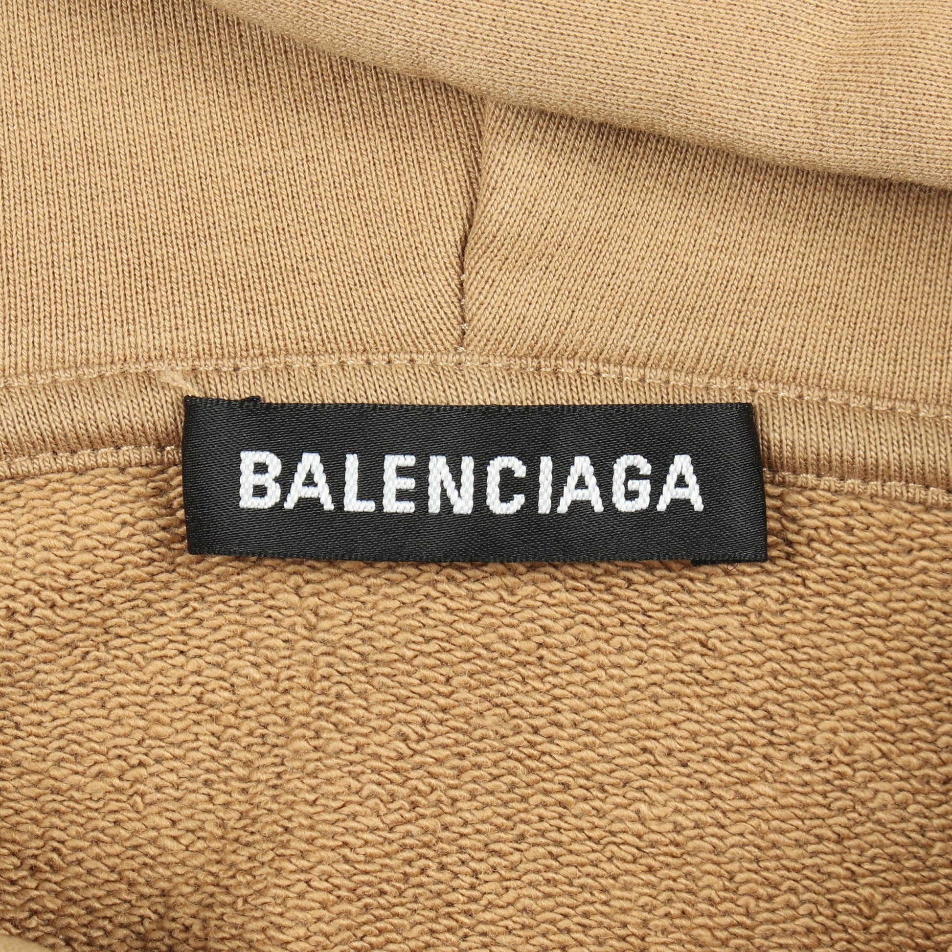NEW COPYRIGHT ミディアムフィット フーディー プルオーバーパーカー コットン ベージュ バレンシアガ トップス BALENCIAGA
