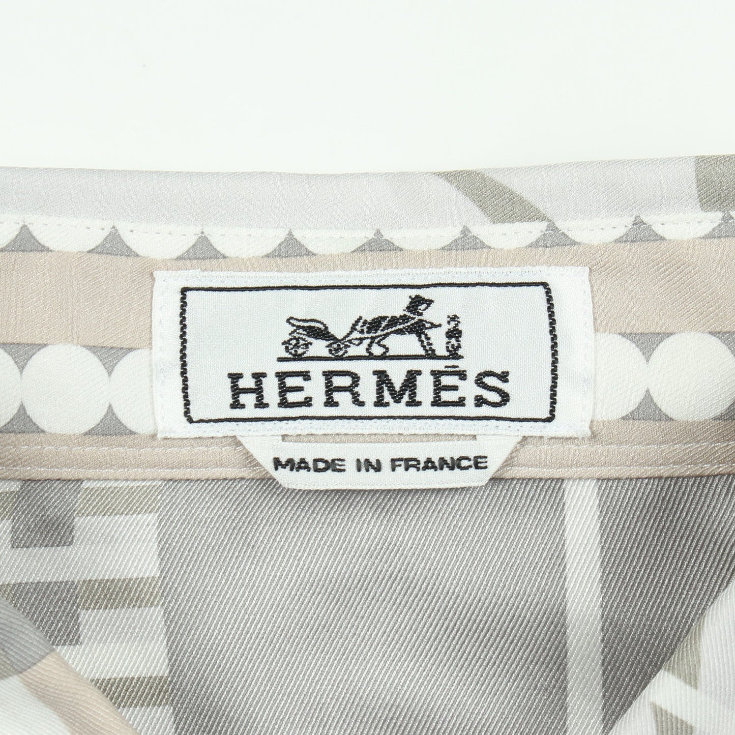 Cheval Equinoxe シャツ 長袖 シルク グレー エルメス トップス HERMES