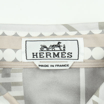 Cheval Equinoxe シャツ 長袖 シルク グレー エルメス トップス HERMES
