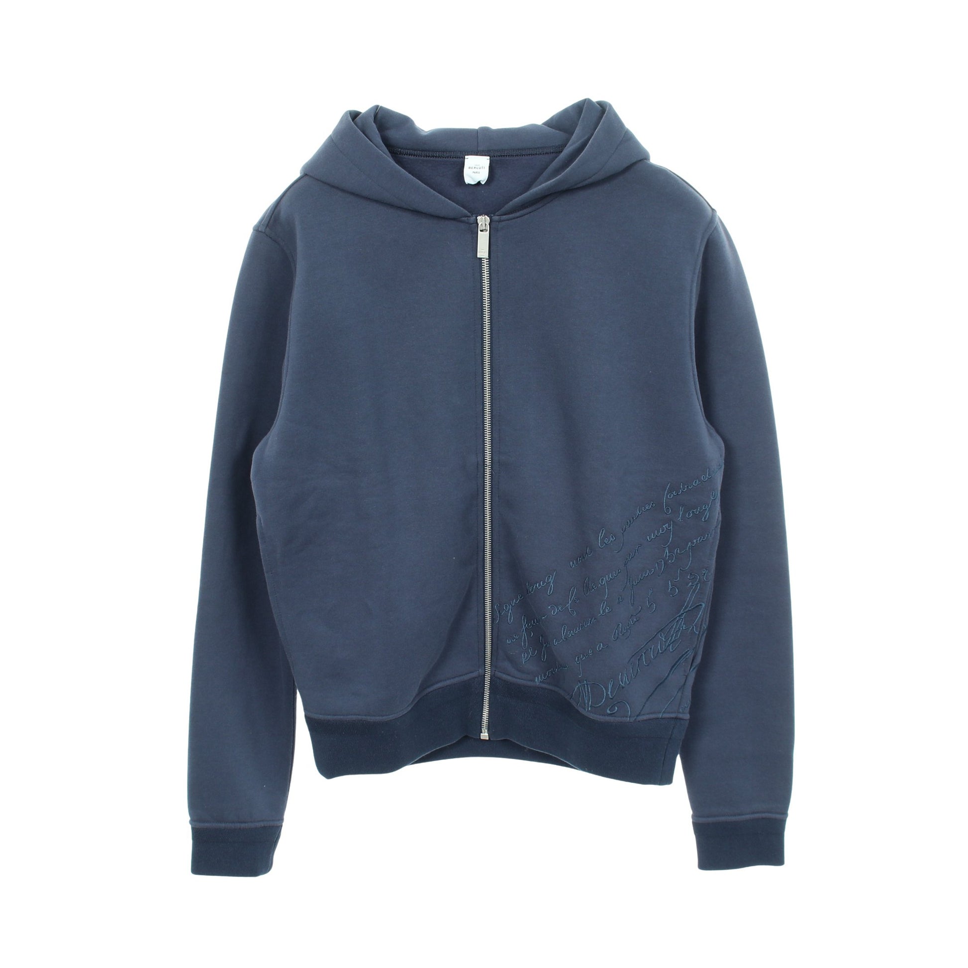ジップアップパーカー コットン ネイビー 裏起毛 ベルルッティ トップス Berluti