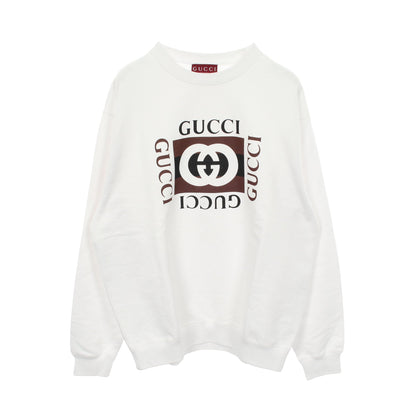 インターロッキングG スウェットシャツ クルーネック コットン ホワイト グッチ トップス GUCCI