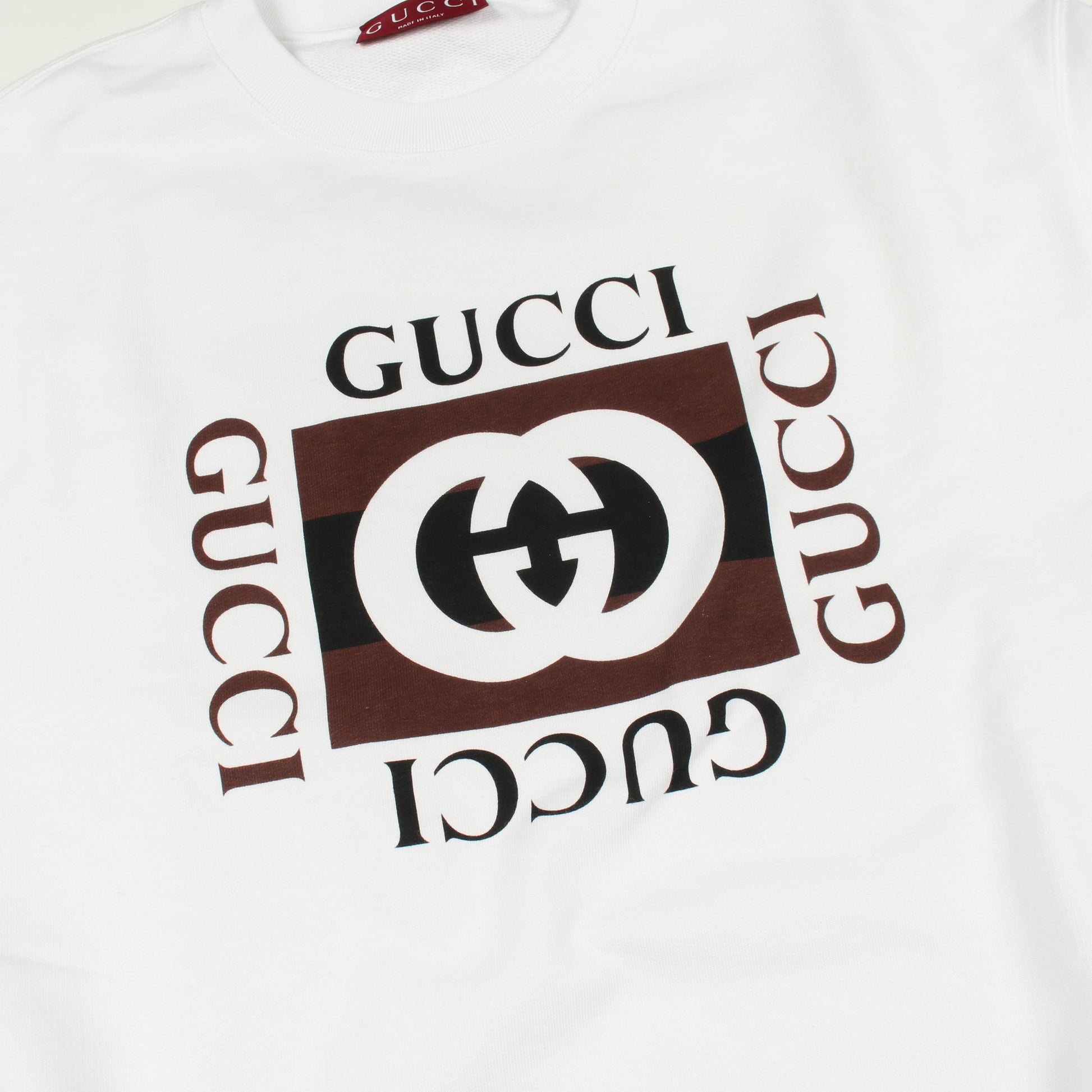 インターロッキングG スウェットシャツ クルーネック コットン ホワイト グッチ トップス GUCCI