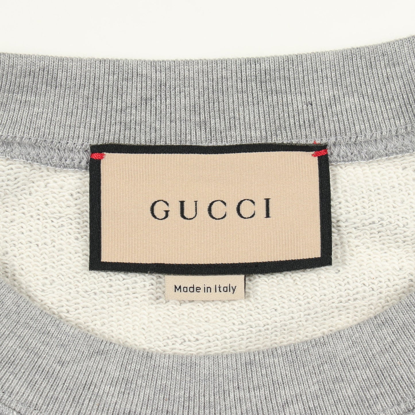 スウェットシャツ クルーネック 長袖 ロゴ刺繍 バックロゴ コットン グレー グッチ トップス GUCCI