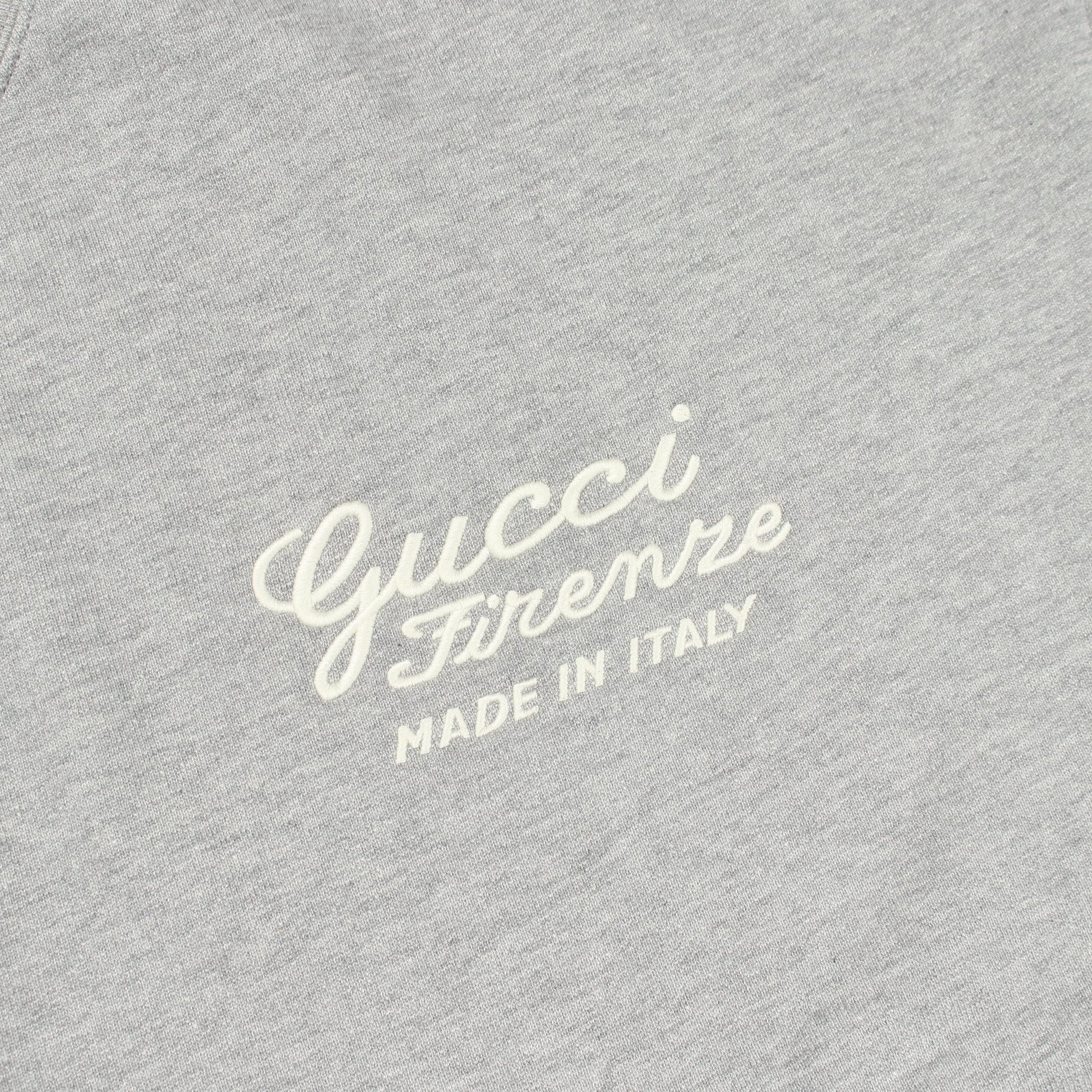 スウェットシャツ クルーネック 長袖 ロゴ刺繍 バックロゴ コットン グレー グッチ トップス GUCCI