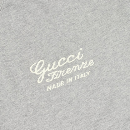 スウェットシャツ クルーネック 長袖 ロゴ刺繍 バックロゴ コットン グレー グッチ トップス GUCCI