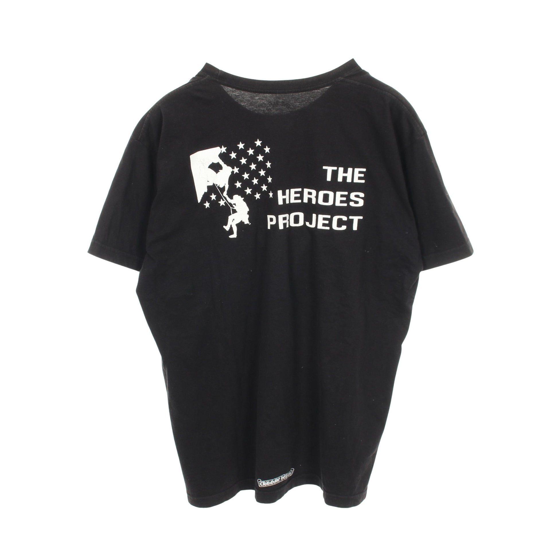 THE HEROES PROJECT 半袖Tシャツ クルーネック バックプリント コットン ブラック クロムハーツ トップス Chrome Hearts